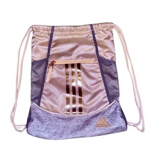 Adidas Alliance II Sackpack in Rose Gold/Gray